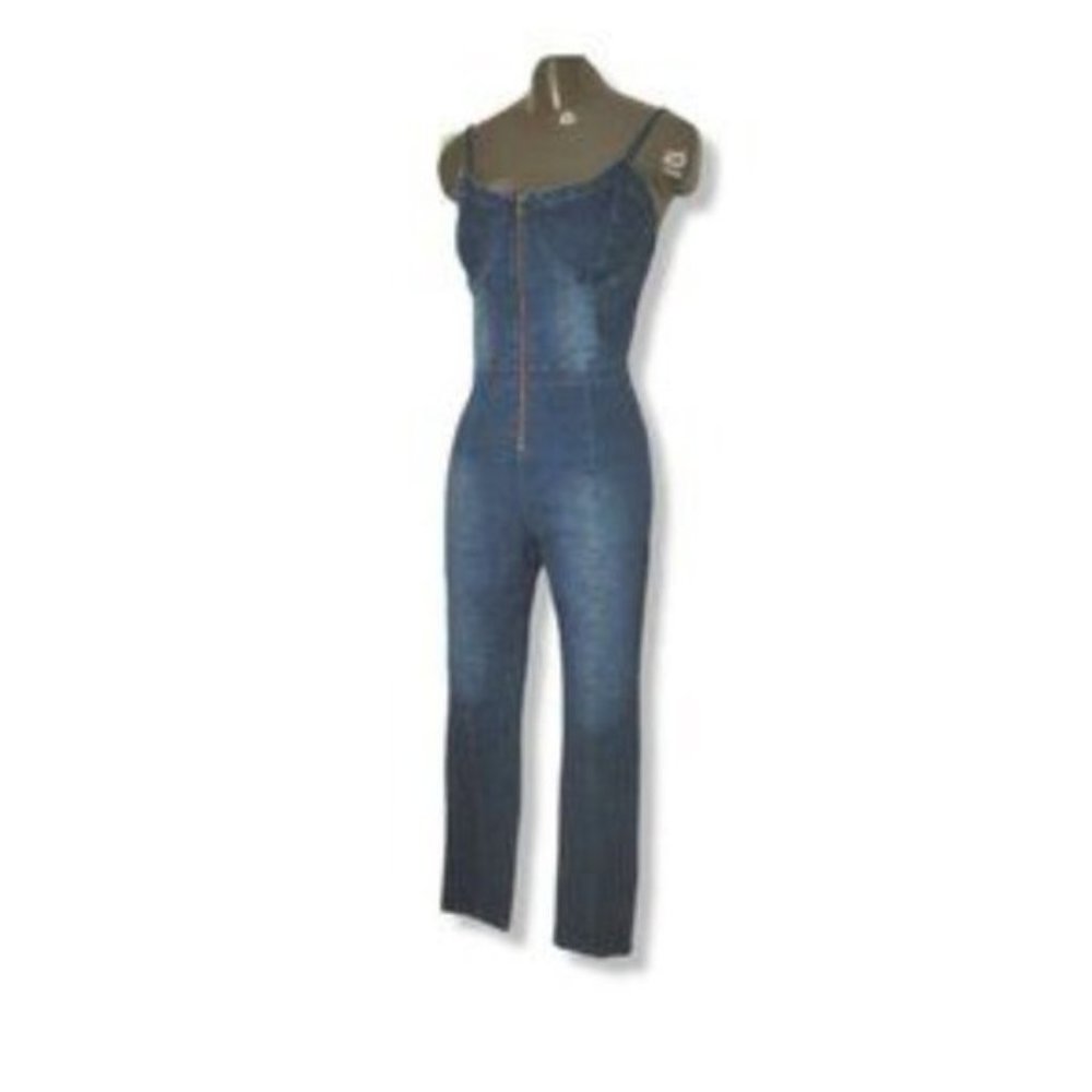 Good Time USA Los Angeles Women's Blue Sleeveless Zip Up Jumper Size Large